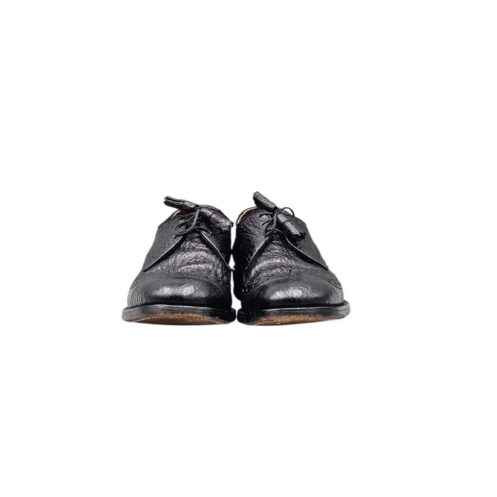Allen Edmonds Men's Size 10 A Black Sharkskin Nassau Ostendo Oxford Dress Shoes‎